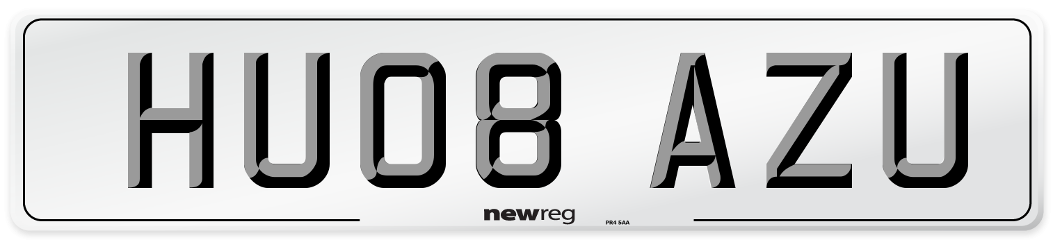 HU08 AZU Number Plate from New Reg
